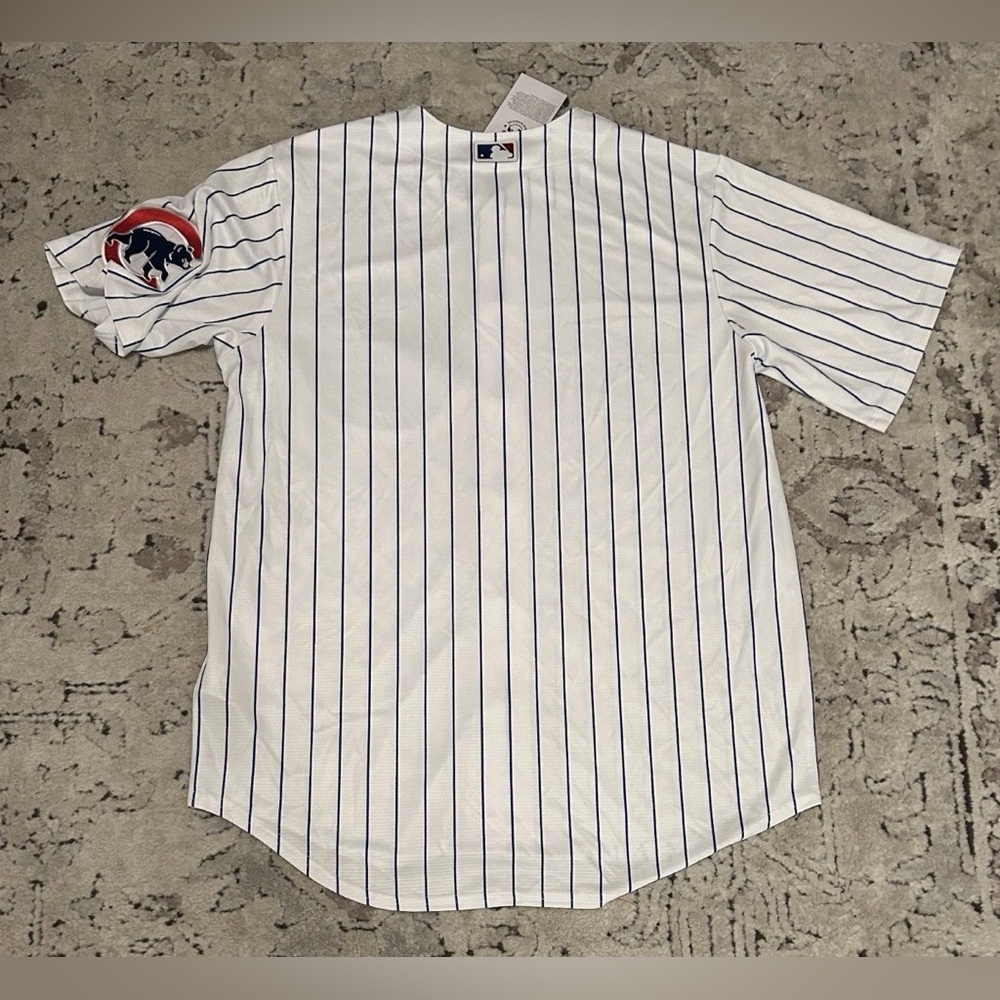 Nike Authentic Chicago Cubs MLB Baseball Pinstripe with Patch Jersey Men’s Sz: L - Picture 6 of 6